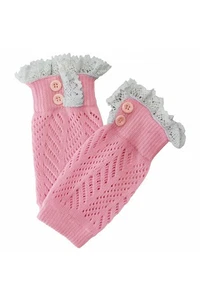 1 Paar Spitzenmuster Diagonaler Streifen Knoepfe Gestrickte Socken mit6053 - Bild 1 von 3