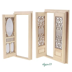 Kit miniatura casa de muñecas escala 1:12 muebles marco de puerta de madera sin pintar - Imagen 1 de 9