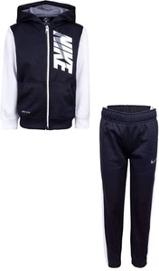 Nike Boys Size 7 Set Therma Dri-FIT Black/white Zip Jacket & Pant NWT - Picture 1 of 2