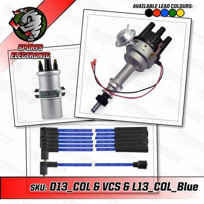 Ford Cologne V6 Electronic Distributor Viper Non Ballast Coil Blue 8mm HT Leads - Image 1 of 4