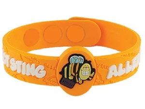AllerMates INSECT Allergy Wristband Medical Alert ID Bee Wasp Sting Bracelet NEW - Picture 1 of 3