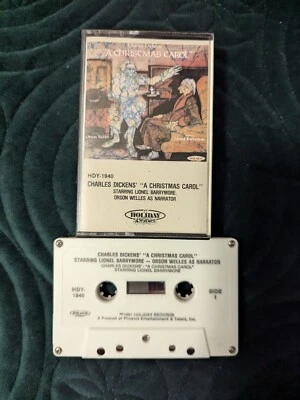 A Christmas Carol Charles Dickens Cassette RARE 80s Holiday Record Orson Wells - Image 1 of 4