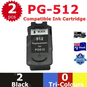 2x PG512 Black Remanufactured Ink Cartridge For Canon iP2700 MP230 MP280 MX360 - Picture 1 of 1