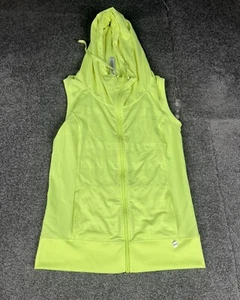 Lorna Jane Excel Hoodie Womens Medium Green Neon Sleeveless Mesh Jacket Ladies - Picture 1 of 9