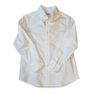 NEW Crewcuts White Oxford Stretch Shirt Button Down Long Sleeve  Size 4-5 - Picture 1 of 3