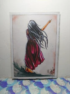 Water Colored Painting The Dance of Life Sri Lanka Camel Paints On Premium Paper - Picture 1 of 10