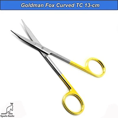 Tijera quirúrgica Goldman Fox curvada TC nitidez micro cizalla instrumentos CE Foto 1 de 4