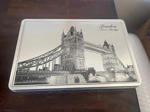 London Tower Bridge Candy Tin Stollwerck Germany EMPTY 9.5 x 6.5" - Picture 1 of 7
