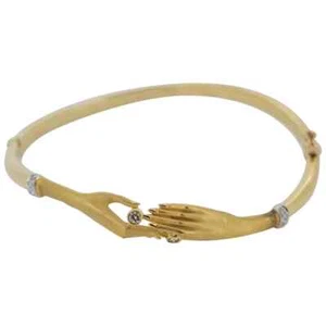 Carrera Y Carrera 18k Yellow Gold Two Hands Diamond Bracelet 31199-11 - Picture 1 of 19