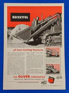 Oliver Modelo "B" 1952 Oruga y Cargador de Artículos Original Color Impresión Anuncio Envío Gratis - Imagen 1 de 1