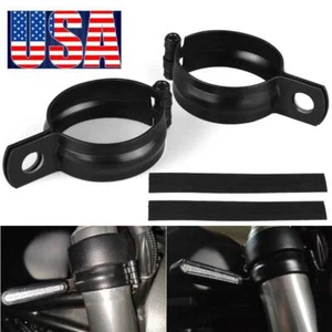2x Fork Tubes Bar Motorcycle Turn Signal Spot Mount Clamp Holder Bracket 37-50mm - Picture 1 of 12