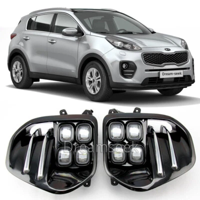 NEW PAIR LED FOG LIGHT FOR KIA SPORTAGE QL 2017 2018 2019 WITH FRONT LAMP BEZEL — 第 1/4 张图片