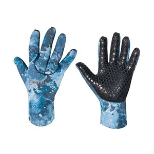 3mm Mares Camo Gloves Free Diving Spearfishing Lobster Scuba Dive Blue LARGE - Picture 1 of 1