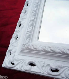 Specchio Muro 43x36 Barocco Rettangolare Bianco Repro Cornici Arabesco 2 - Bild 1 von 8
