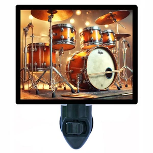 Music Themed Decorative Photo Night Light, Drum Set - Picture 1 of 4