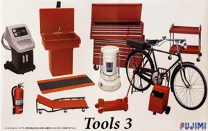 Tool Set 3 Garage e Set Attrezzi + Bicicletta 1:24 Model Kit Kit Kit Fujimi 113739 - Foto 1 di 1