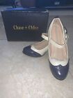 Chase & Chloe Dora-2  Pump Heels Strap Shoes Women Size 10 Blue Nude AL7903