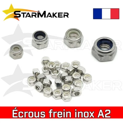 Écrous frein inox A2 - M2 M2.5 M3 M4 M5 M6 M8 - 5 à 50 pcs - Nylstop lock nylon - Bild 1 von 3