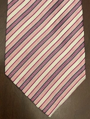 Gravata masculina Geoffrey Beene rosa feita à mão 100% seda feita na China - Imagem 1 de 4