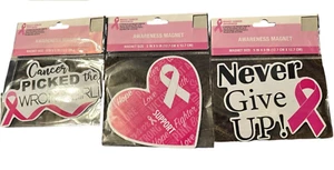 Breast Cancer Awareness Magnet 5 X 5 Set Of 3 - Picture 1 of 2