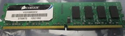 Corsair 2GB 240-Pin 2Rx8 PC2-6400 DDR2 800Mhz Non-ECC DIMM Memoria VS2GB800D2 - Immagine 1 di 2