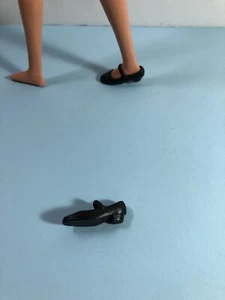 Barbie Doll Flat Footed Mary Jane  Dolls Shoes Low Block Heel Strap Design Black - Picture 1 of 4