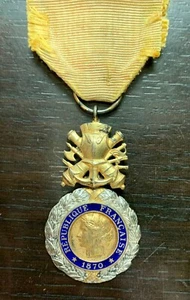 Military Medal 3rd Republic - Vermeil Silver - Horn Of Plenty 1 - (1) - Picture 1 of 2