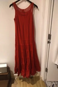 RED HOT Crochet Trim Tiered Skirt Maxi Dress - Picture 1 of 6