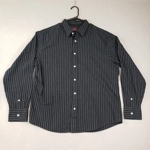 UNTUCKit Faiveley Black Pinstripe Button Up Long Sleeve Shirt Men's Size XL - Picture 1 of 9