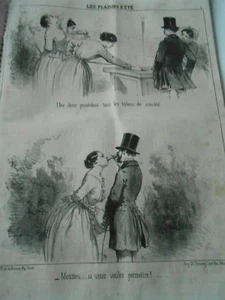 Karikatur 1851 - Sommerfreuden Die Billardspielerin - Bild 1 von 1