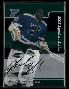 2001-02 Be a Player Signature Series #196 Autografi Fred Brathwaite - Foto 1 di 2