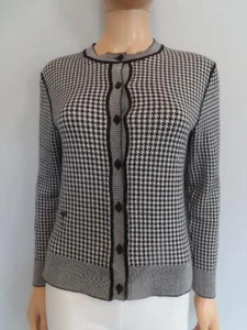 Christian Dior Black//White Houndstooth Knit Cardigan Sweater F 36/US 4 - Picture 1 of 14