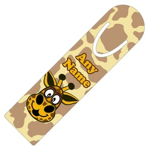 PERSONALISED GIRAFFE FACE PRINT BOOKMARK ALUMINIUM PAGE HOLDER READING GIFT - Picture 1 of 4