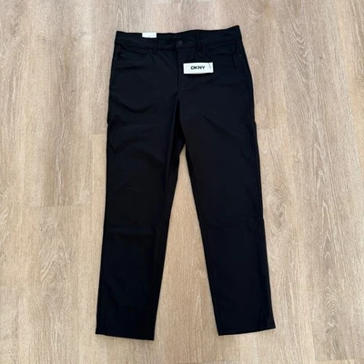 NWT DKNY Mens Slim Fit Stretch Universal Tech Pants 30 33 34 36 38 Black F1 - Image 1 of 4
