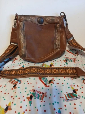 Cartera occidental de cuero sintético marrón Nocona correa desmontable bolsillo oculto para armas Foto 1 de 4