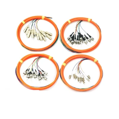 12-Core Multimode OM1 OM2 SC/LC/ST/FC 0.9mm Optical Break Pigtail Bunchy Ribbon - Image 1 of 4