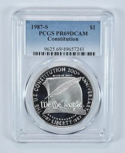 1987-S Constitution Commemorative Dollar PR69 DCAM PCGS Blue Label *6022 - Picture 1 of 5