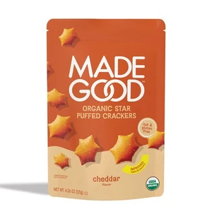MadeGood Cheddar Crackers 4.26oz Nut Free Gluten Free Vegan Organic Snacks - Picture 1 of 7