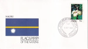 SA43e Nauru 1992 Flags of the nations, Hibiscus Flower FDC - Picture 1 of 1