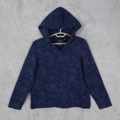 Conjunto Tommy Bahama Indi Floral Roupa Pulôver Índigo Jaqueta Grande e Jogger Tamanho P - Imagem 1 de 4