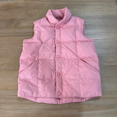 Chaleco acolchado Lands End para niñas talla 6X-7 rosa claro con bolsillos Foto 1 de 4