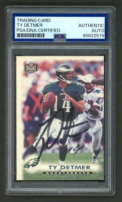 Ty Detmer Signed 1996 Score Experience Card #45 (PSA) Philadelphia Eagles Auto - Image 1 of 2