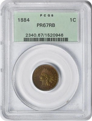 1884 Indian Cent PR67RB PCGS - Image 1 of 4