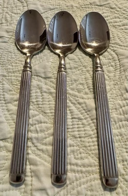 HAMPTON Silversmiths MONUMENT Pattern 18/10 Stainless Teaspoons Set of 3 - Image 1 of 2