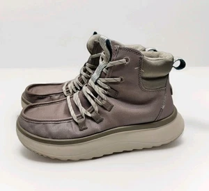 Hey Dude Women's 8 Wendy Peak Apres Coated Twill Ankle Walnut Brown Shoes - Picture 1 of 12