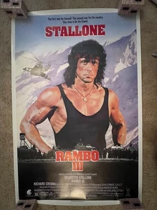 ROLLED Rambo III 1988 Movie Poster 27x41 Sylvester Stallone - Foto 1 di 1