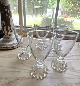 "4 copas de vino vintage Imperial Glass Candlewick de 4,5"" de alto 1 copa de agua de 7""" - Imagen 1 de 5
