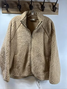 Womens Sonoma Goods for Life Sherpa Teddy Jacket Size PXXL Tan - Picture 1 of 11