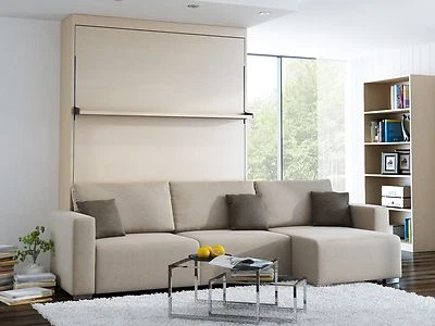Schrankbett Wandbett mit Sofa Ecke Leggio Linea LW 160 x 200 cm Mainau Birke - Bild 1 von 4