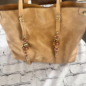 NWT Elle Jae Gypset Painted Desert Satchel Purse Embroidered Brown Vegan Leather - Picture 1 of 7